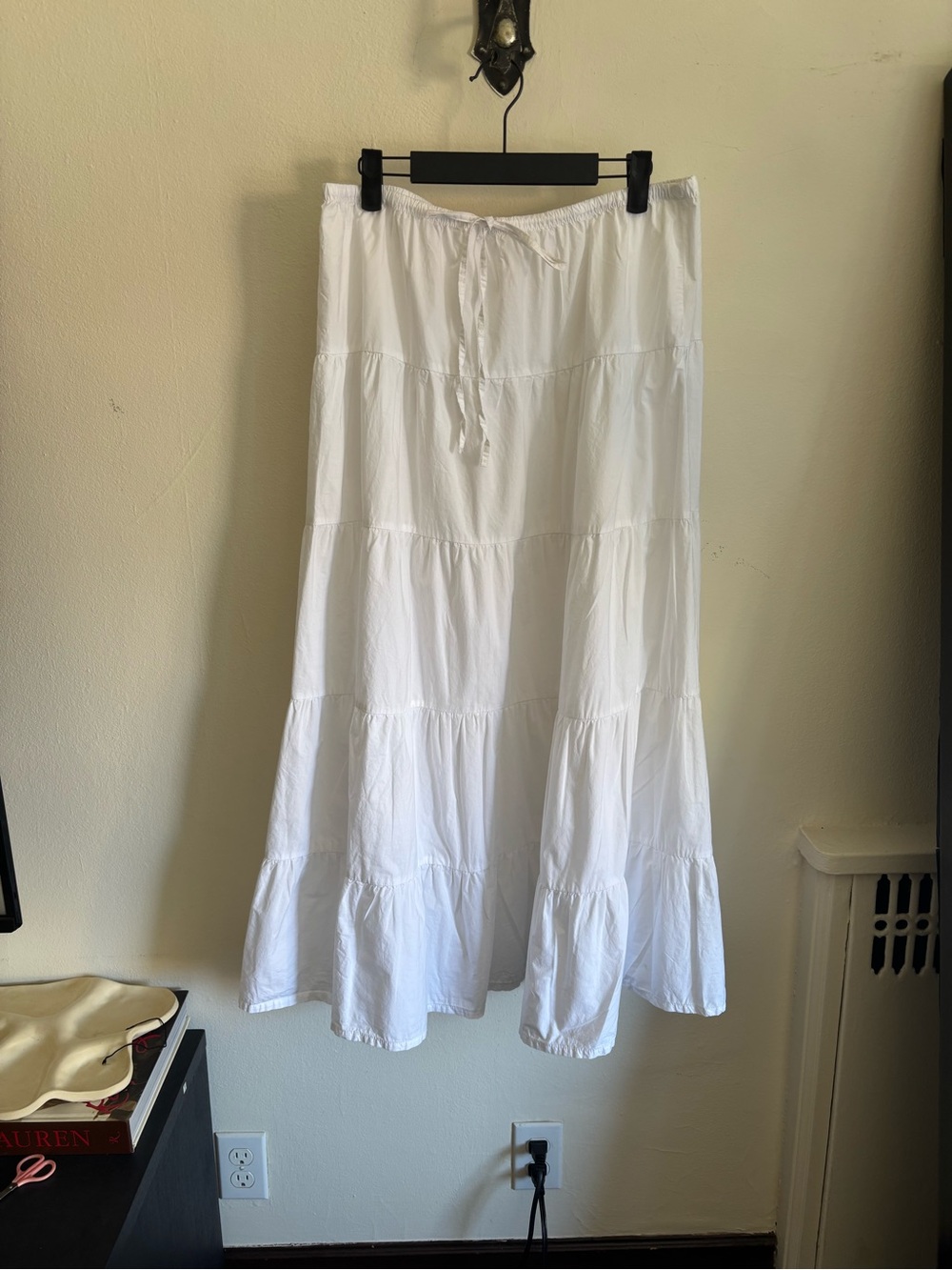 Zara white tiered skirt